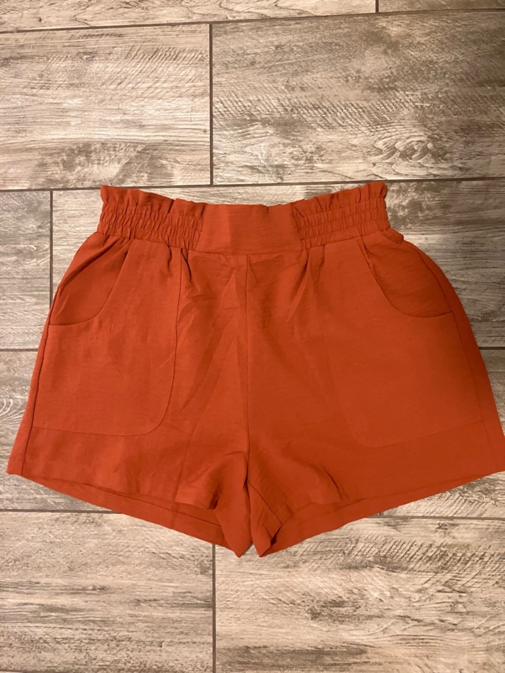 High-Waist Rust Women’s Casual Shorts